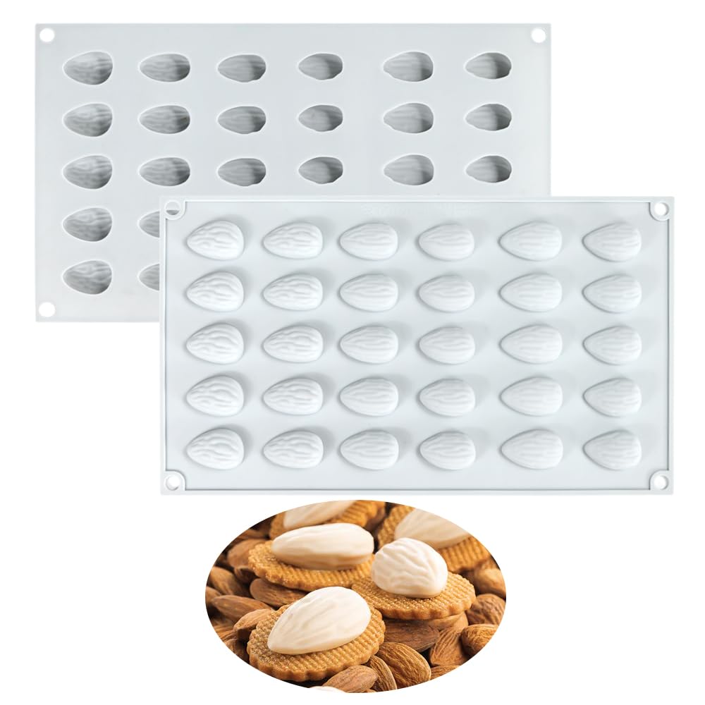 Moldes de silicona para pastel de mousse, molde de horneado de silicona 3D para pastel de postre francés molde de decoración de pastel de helado, forma de almendra