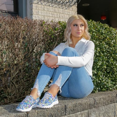 Image of Zee Alexis Women's Danielle Sneakers | Breathable Lightweight Flexible Casual Comfortable Slip-On No-Tie Elastic Laces Woven Shoes
