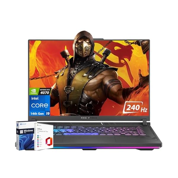 ASUS ROG Strix G16 Gaming Laptop (2024) RTX 4070, 16” ROG Nebula Display QHD 240Hz, Intel 14th Gen i9-14900HX, 32GB DDR5-5600, 1TB SSD, Wi-Fi 6E, Windows 11 Pro & Microsoft Office Lifetime License