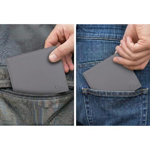 Image of Oak Leathers Slim Leather Wallet for Men - RFID Wallets Credit Card Holder Ultra Thin Gift for Mens, Front Pocket Minimalist Design