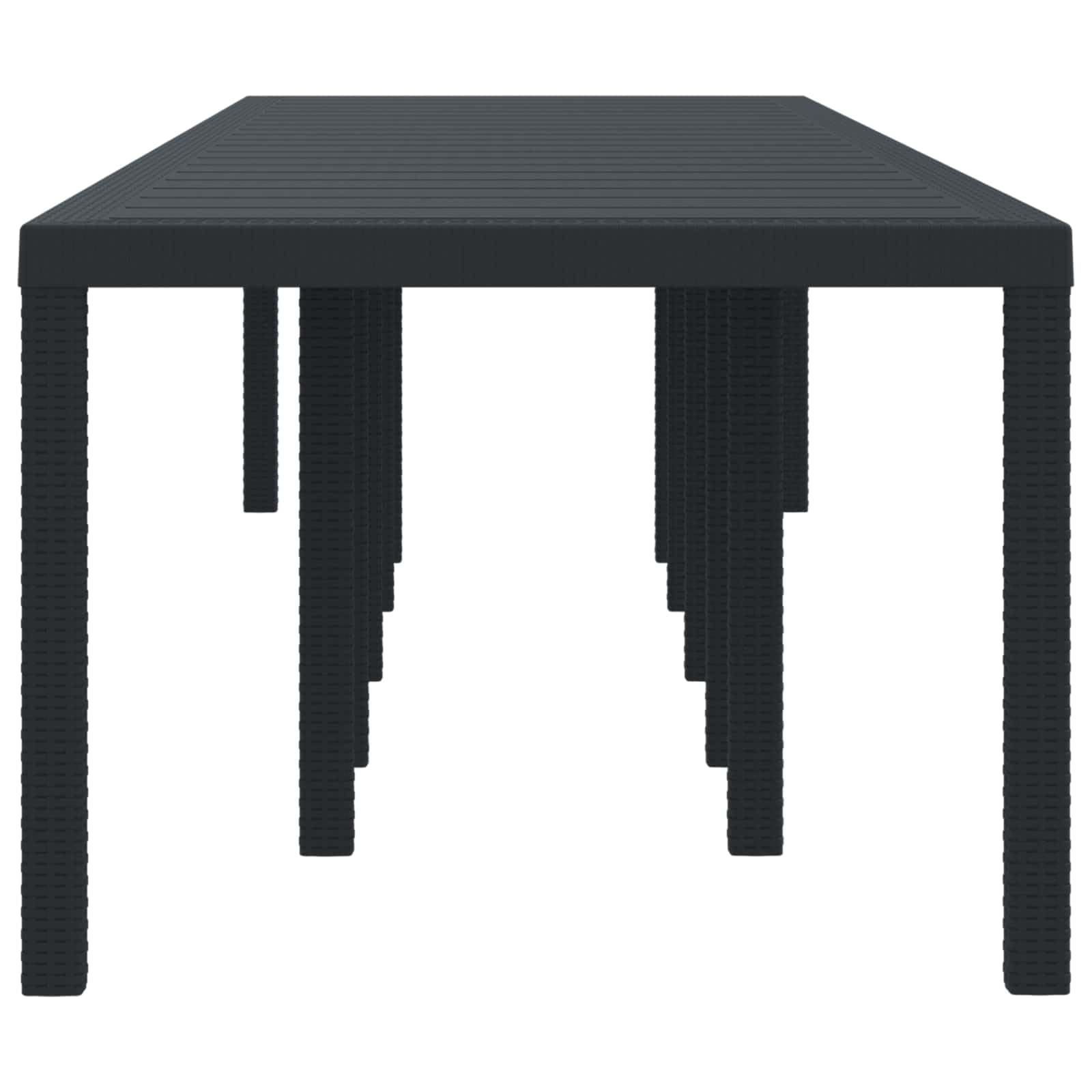 Stół do jadalni ogrodowy, antracyt, 350 x 100 x 74 cm, polirattanowy i stal, trwały, odporny na warunki atmosferyczne, idealny na obiady na świeżym powietrzu i imprezy w ogrodzie, wytrzymały