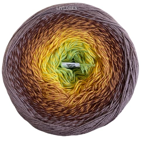 Yarn Art Flowers Yarn 55% Cotton 45% Acrylic 250gr 1094yds Multicolor Cotton Yarn Rainbow Crochet Yarn Spring Summer 2 Sport (317)