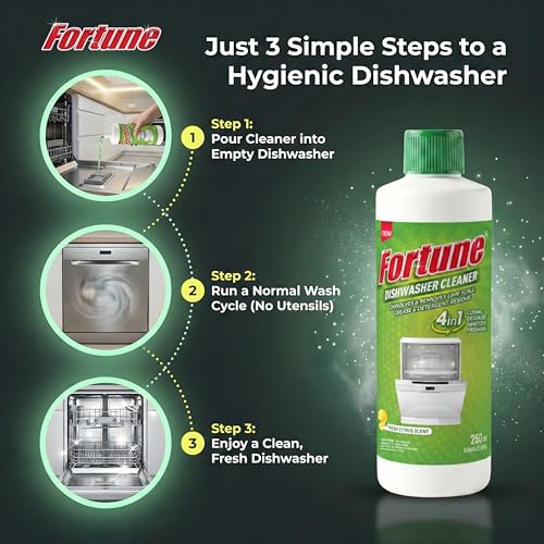 Image of Fortune Appliance Cleaner & Descaler Liquid | Removes Limescale, Odour & Residue | Safe for Dishwasher & Washing Machine | 250 ml (Washing Machine cleaner)