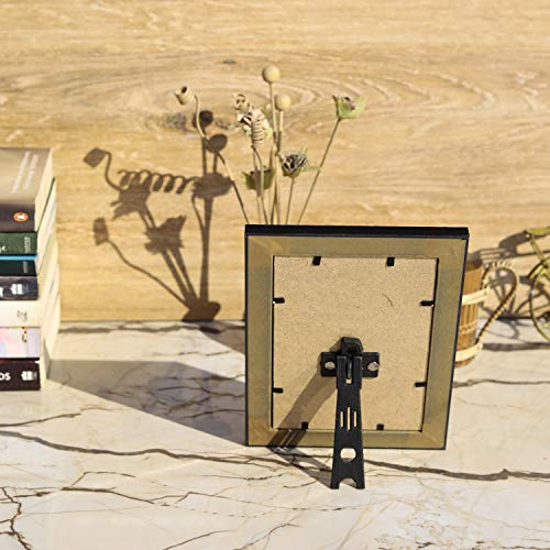 Image of Vintage Gulley Photo Frame with Stand|4 inch x 6 inch, Brown Square Design Vertical