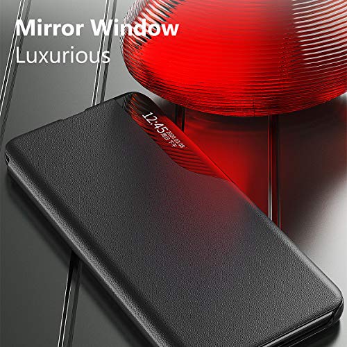 Oihxse Smart View Cover compatibel met Samsung Galaxy Note 20, beschermhoes met klapdeksel van leer met [kijkvenster… - Image 6