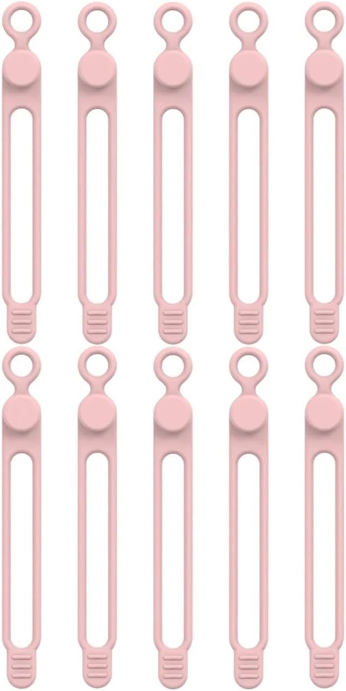 Cable Ties 30pcs Silicone Cable Ties,Cord Organizer, Straps, Travel Cute Elastic Tie for Home Office School(Multicolor)