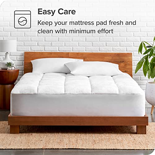 Bare Home King Mattress Pad Pillow Top Mattress Cover - Fitted Mattress Pad Protector - 8" To 24" Deep Pockets - Cooling Breathable Air Flow - Plush Soft Noiseless Mattress Topper (King) #TOP6