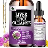 Vita letuo Liver Cleanse Detox & Repair, 15-in-1 Liver Health Support Drops with Milk Thistle Dandelion Artichoke TUDCA Glutathione & NAC, High Absorption Liquid Liver Health Supplement, 30 Servings
