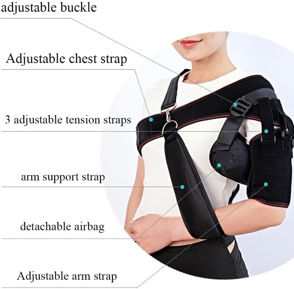 KEULEN Soporte De Cabestrillo Para Brazo De Hombro, Estabilizador Inmovilizador De Hombro Con Bolsa De Aire, Cómodo Y Transpirable, Tirantez Ajustable, Para Dislocación De Articulaciones, Subluxación