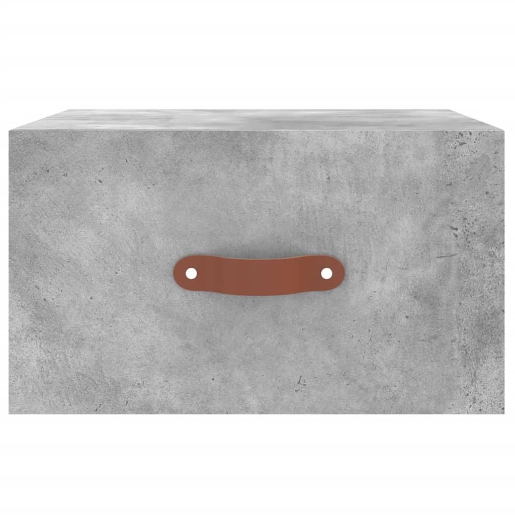 Ścienny stolik nocny, szary betonowy z materiału drewnopochodnego, 35 x 35 x 20 cm, wisząca szafka do przechowywania z miejscem do przechowywania, organizer do korytarza, biura, piwnicy