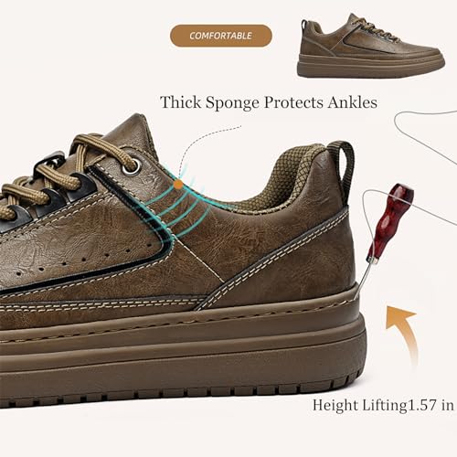 Mens Dress Sneakers Leather Fashion Sneaker Non Slip Comfortable Dress Shoes for Men Casual Oxford Sneaker Shoes4