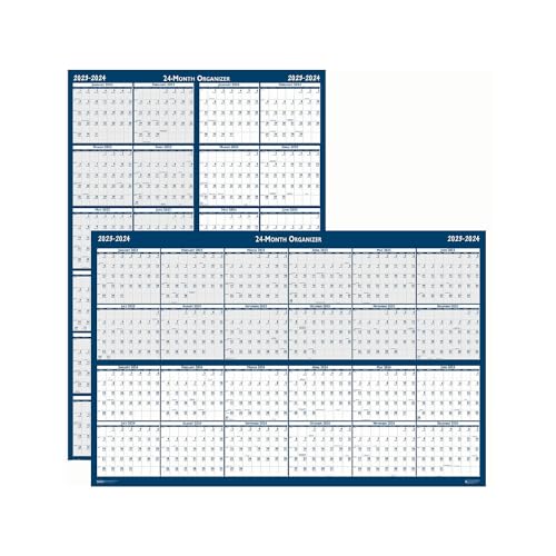 House of Doolittle Calendario de pared reversible laminado de 2 años, Planificador horizontal/vertical, 24 x 37 pulgadas, enero a diciembre (HOD3964-23)