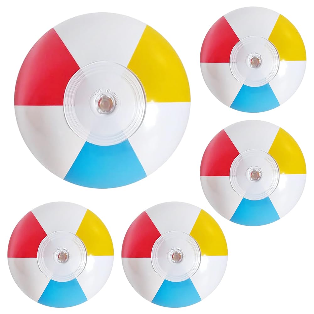 LUFEIS Pelota De Playa Hinchable, 5 Pack Pelota Playa, Juguetes Inflables De Arco Iris, Pelota Hinchable, Pelotas De Playa Inflables, Balones De Agua Pelota Hinchable Pelotas, Para Niños Adultos