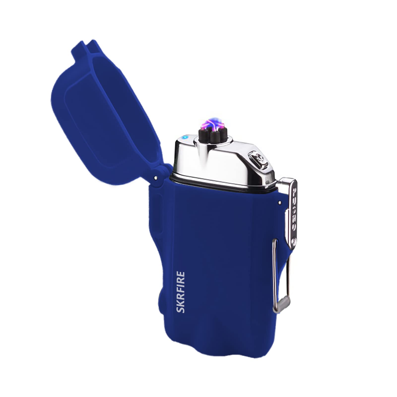 Briquet plasma étanche rechargeable USB à double arc avec lampe torche intégrée
