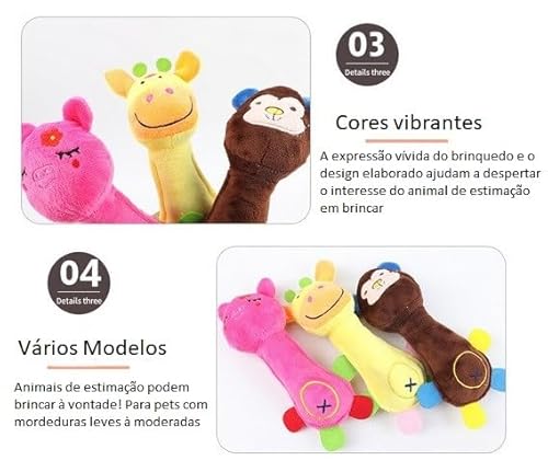 Brinquedo Pet Pelúcia Para Cães Cachorros - Happy Day com Apito (Macaco Marrom)