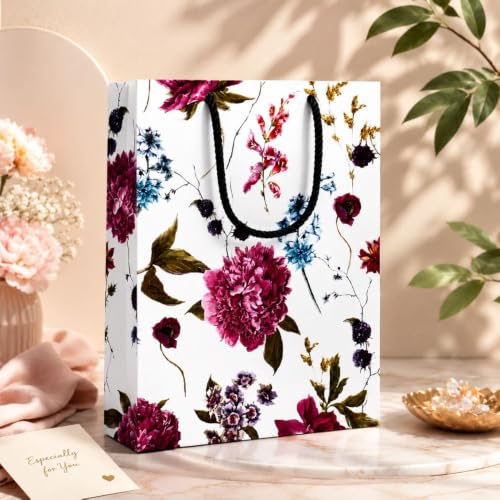 Image of Arrow Paper Products Alekhya Design Paper Gift Bags for Return Gift, Small Presents, Weddings, Birthday, Holiday Presents, Multicolor(20.32 x 7.62 x 27.94 Cm, Pack of 10)