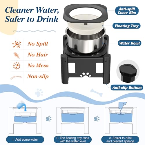 Lewondr-Elevated-Dog-Water-Bowl-80OZ25L-No-Spill-Water-Bowl-for-Dogs-3-Heights-Adjustable-Raised-Dog-Water-Bowl-to-Slow-Down-Drinking-Dog-Bowl-Stand-for-Small-Medium-Large-Dogs