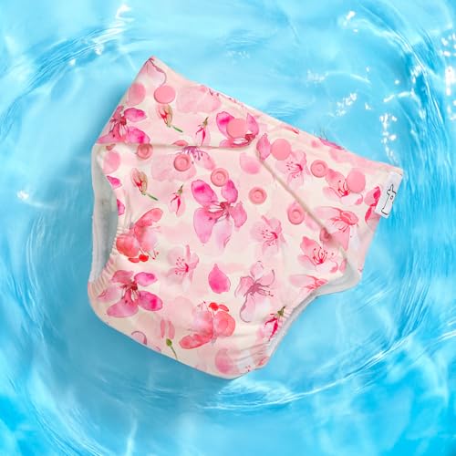 Image of SuperBottoms Swimming Diapers for Babies & Toddlers - Reusable & Adjustable Swim Diapers - Washable Cloth Diapers - Skin Friendly Fabric - Easy to Clean - Fits 3M - 3Y