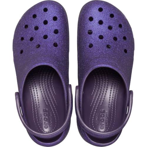 Image of Crocs Women's Classic Platform Glitter Clog, Dark Iris, 7 Women