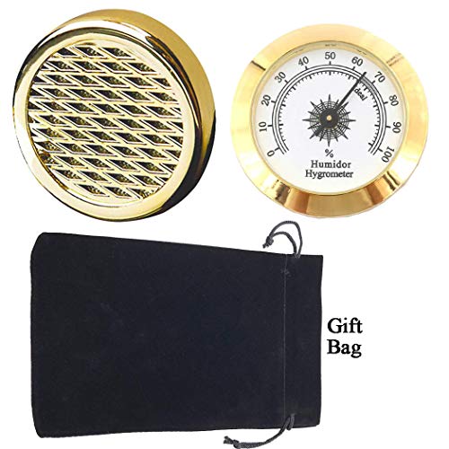 Cigar Hygrometer - Cigar Humidifier - Precision Round Adjustable Point Hygrometer for Cigar Humidor Cigar Box/Cigar Cabinet Cigar Accessories