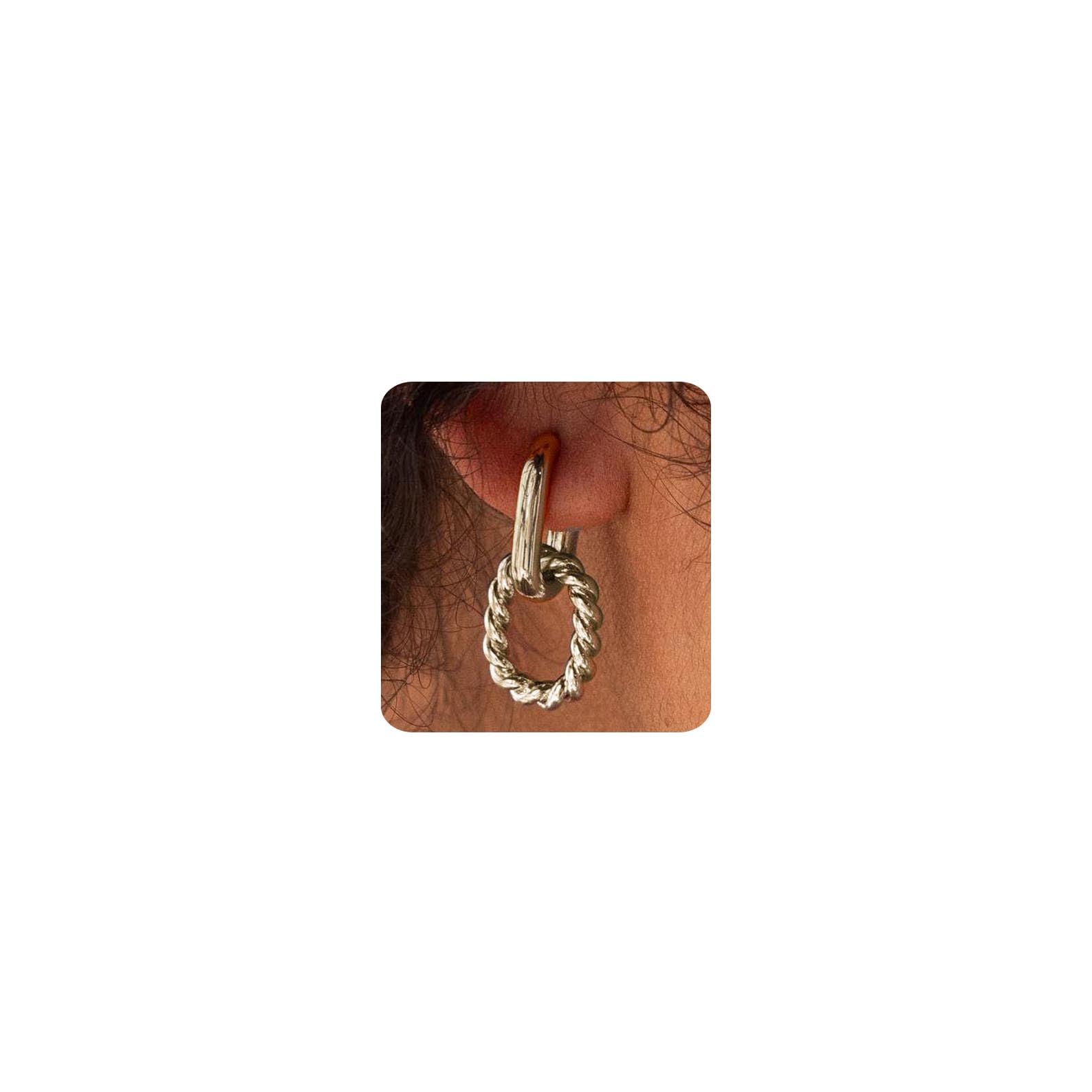 MUMREUES Ohrringe Gold Creolen 14K Vergoldet Hängend Eckige Statement Ohrringe Damen Huggie Stecker mit Zirkonia Hypoallergen Wasserfest Minimalist Schmuck Geschenke