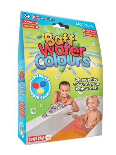 ZIMPLI - 18 Use Baff Water Colours Bathing Drops Childrens Development Mind Bath Toys Unusual Unique Gifts for Boys & Girls
