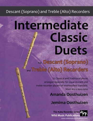 Intermediate Classic Duets for Descant (Soprano) and Treble (Alto) Recorders: 22 classical and traditional melodies for equal Descant and Treble ... intermediate standard. Most are in easy keys.