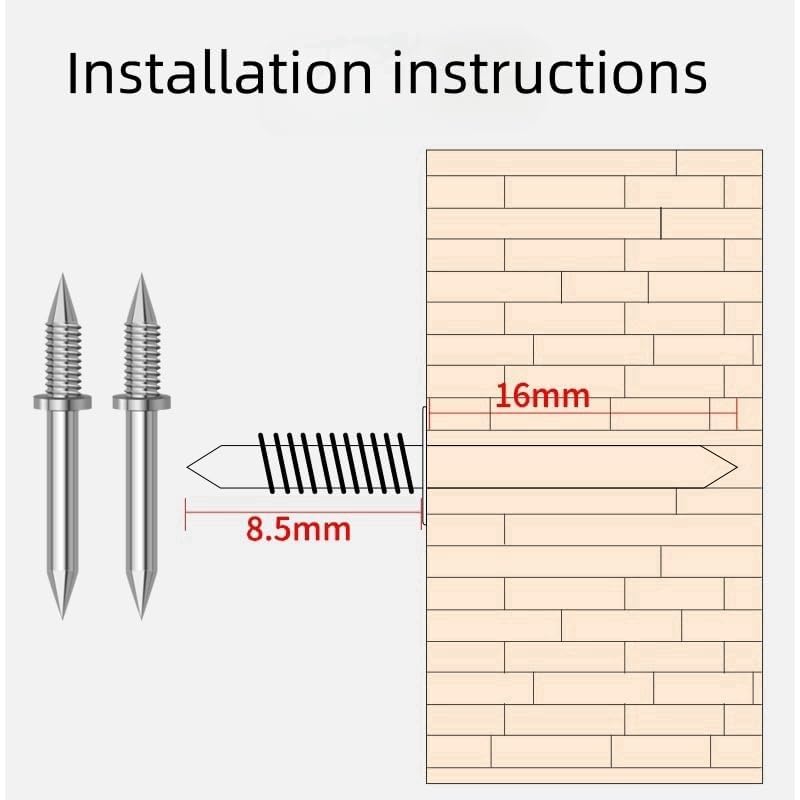 zcfochi 300pcs Double-Head Skirting Thread Seamless Nail, Non Marks Nail, Invisible Security Screw, Double Ended Baseboard Invisible Screw,Hidden Nail for Wood Veneer, with Specific Sleeve Tool (300)