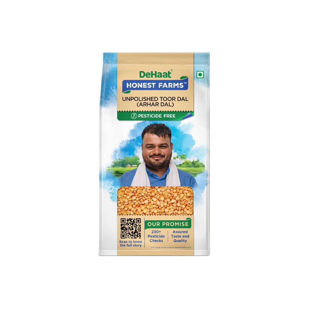 DeHaat Honest Farms Pesticide Free Unpolished Toor Dal (Arhar Dal) 1 KG