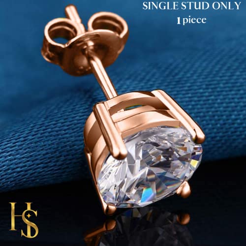 Image of HIGHSPARK 925 Silver Men's Round Solitaire Stud Earring | 92.5 Sterling Silver and Diamond like Brilliance Sparkling Zirconia | Single Stud for Men | Lovely Gift