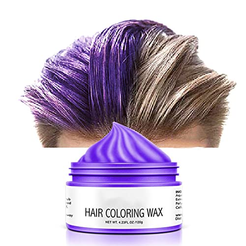 Hair Color Wax Temporary,Hair Coloring Dye Wax,Hair Color Wax Pomades, Hair Styling Clay for Party,Halloween & Christmas Cosplay, Daily Washable,9 colors,Unisex(purple) Hair Color Wax Temporary,Hair Coloring Dye Wax,Hair Color Wax Pomades, Hair Styling Clay for Party,Halloween & Christmas Cosplay, Daily Washable,9 colors,Unisex(purple)