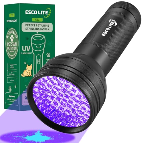 ESCO LITE UV Flashlight Black Light, 51 LED 395 nM...