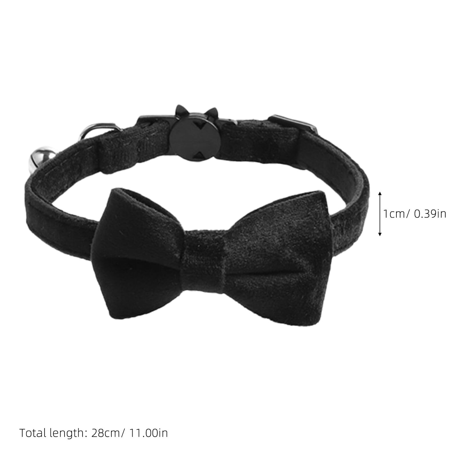 Hohopeti 4 Stück Teiliges Samt-katzenhalsband mit Glöckchen und Abnehmbarem Schleifen-Bowtie Verstellbar Sicherer Breakaway-Verschluss Wachstumsadaptiv Festlich für Kätzchen und Katzen für