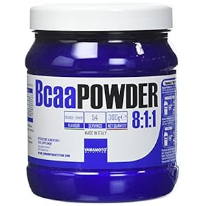 Yamamoto Nutrition Bcaa POWDER 8:1:1 integratore di aminoacidi ramificati in rapporto 8:1:1 300 g (Arancia Limone, 300 grammi)