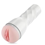 Male Masturbator with KlicLok System, 3 Speed+2 Modes Vibrating Male Stroker with Remote Controller, White Berry