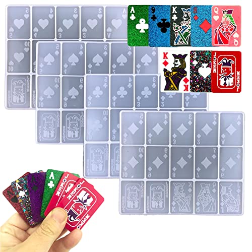 Moules pour jeux de cartes à jouer en résine époxy, accessoires 3D de poker et rami