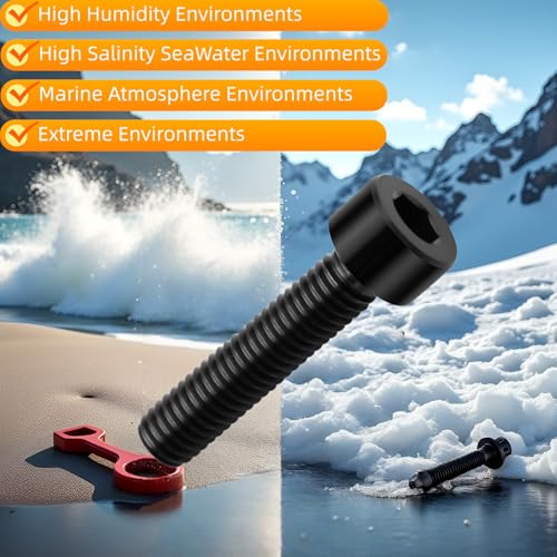 Image of M8x30mm Titanium Bolts, Black, 6PC