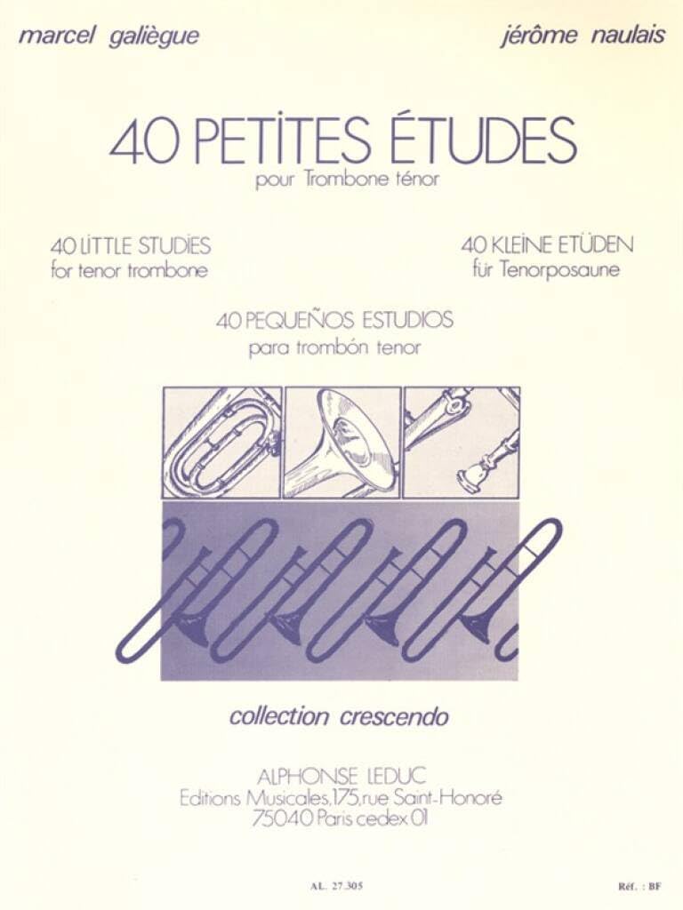 Marcel galiegue/jerome naulais: 40 little studies (bass trombone)