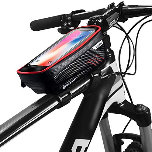 Dewanxin Bolsa Bicicleta Manillar para Ciclista Ciclismo,Bolso de Bici Impermeables con Pantalla Táctil Sensible,Soporte Móvil Teléfono para Teléfonos Móviles Inferior de 6.5 Inches