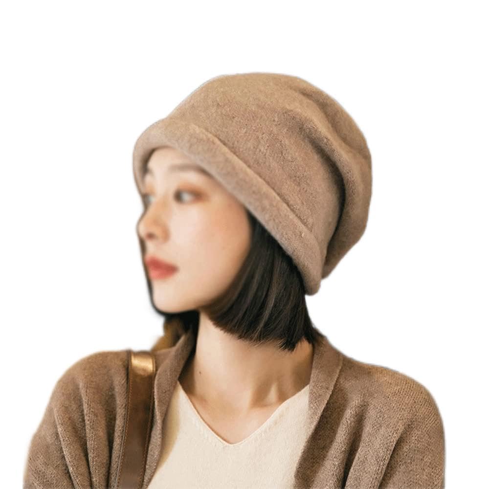 Retro lady wool hats Knitted Hats Cashmere Blend Winter Hat Warm Soft Wool Women Fedora Beanies