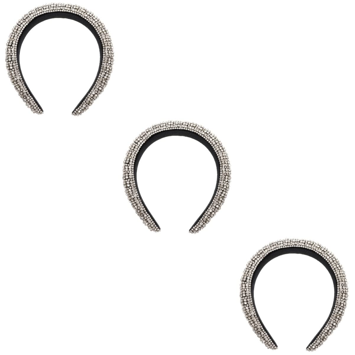FRCOLOR 3stücke Glitzernde Haarband Für Breiter Gepolsterter Kopfschmuck Mit Funkelnden Kristallen Für Festliche Anlässe Und Besondere Anlässe