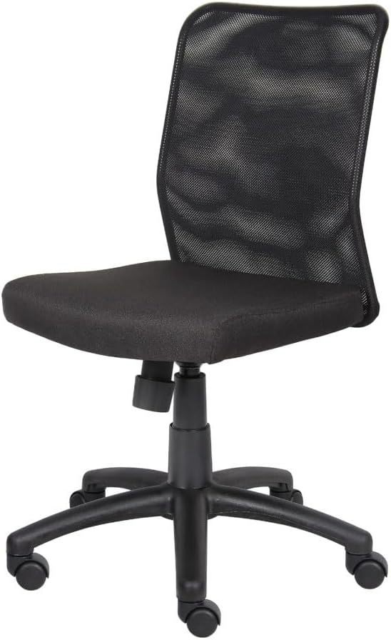 Boss Office Products B6105 Budget Mesh Task Chair Without Arms in Black, High-Back