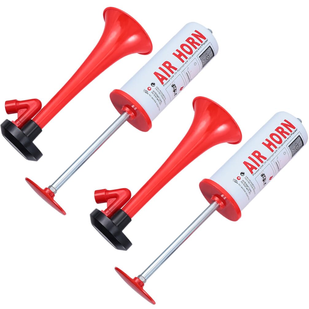 VICASKY 2pcs Hand Push Air Horns for Stadium Graduation Fans Soccer Fan Trumpet Portable Cheering Horn Prop