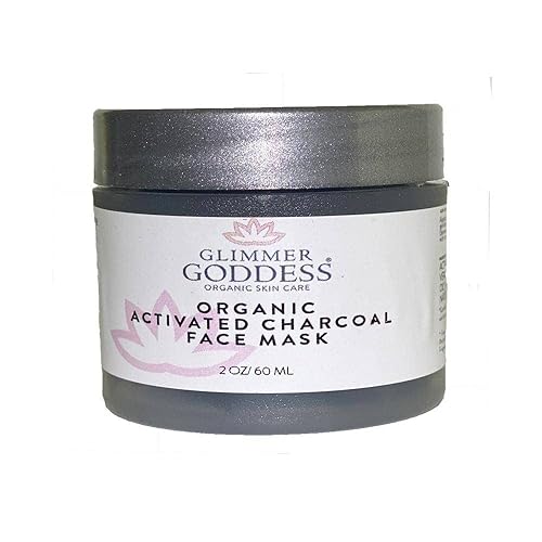 Glimmer Goddess - Máscara facial orgánica para desatascar los poros y reducir los puntos negros, carbón activado, 2 onzas