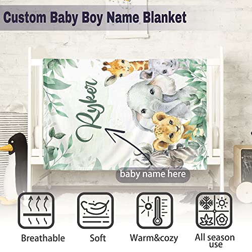 Personalized Baby Blanket With Name For Boys Custom Name Blankets Customized Baby Receiving Blankets For Toddlers Infants Kids Baby Shower Newborns Nursery Stroller Crib Decor Throw 30"X40",Color3 #TOP1