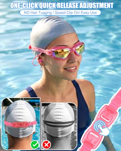 Image of Aegend Swim Goggles, Swimming Goggles No Leaking Full Protect Adult Youth