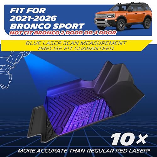 Image of Michelin Vehicle Mats for 2021-2026 Ford Bronco Sport | Not Fit Bronco 2-Door /4-Door /Rubberized Floor, All-Weather TPE Custom Fit Liner, Premier
