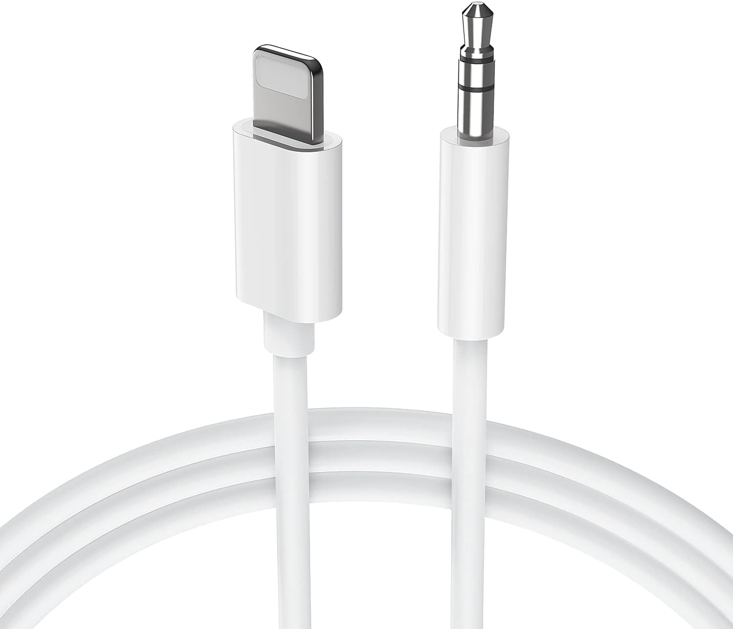 Aux Cable for iPhone in Car 3.5mm Aux Cord Compatible with iPhone 14/14 Pro/14Pro Max/13/13 Pro/12/12 Pro/11 Pro/11/Xs/XR/X/8/7 for Car Stereo/Headphones/Speaker Support All iOS System-White(1M)