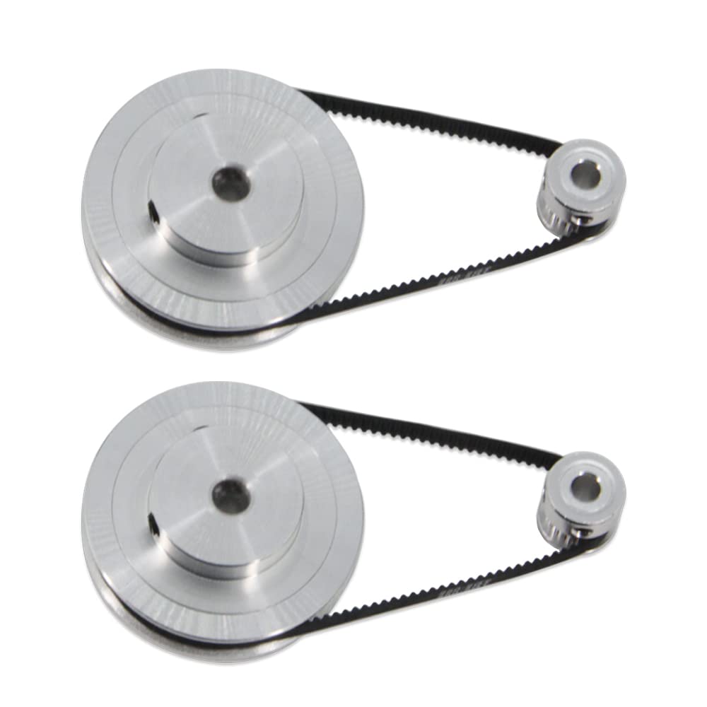 Set Puleggia GT2 20T E 80T - Con Cinghia 6mm X 250mm - In Alluminio - Per Macchinari CNC - Foto 2