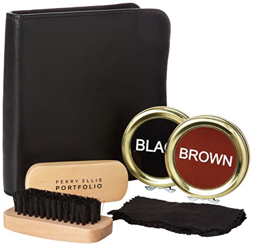 Perry Ellis juego de abrillantadora de zapatos de los hombres -  negro -
